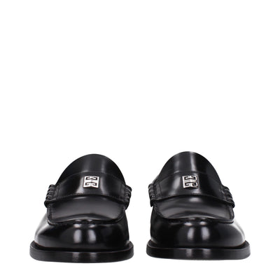 Givenchy Black Leather Slip-On Loafers