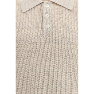 Brunello Cucinelli Beige Cotton Polo Shirt