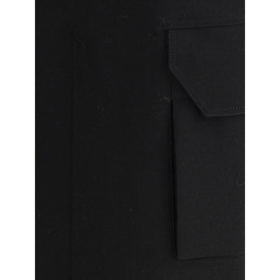 Rick Owens Black Fleece Wool Midi Skirt