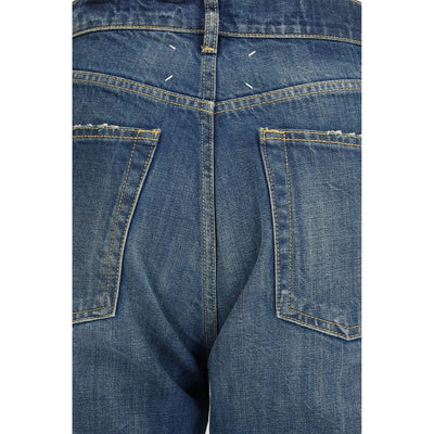 Margiela Blue Cotton Straight-Leg Jeans