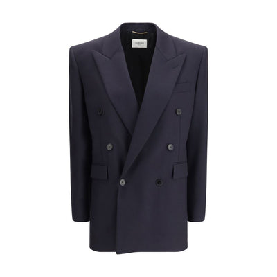 Saint Laurent Blue Wool Coat