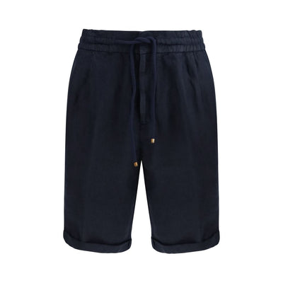 Brunello Cucinelli Blue Linen Bermuda Shorts