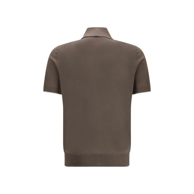 Brunello Cucinelli Brown Cotton Polo Shirt