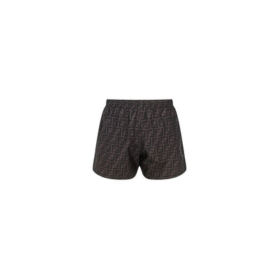 Fendi Gray Polyester Swim Shorts