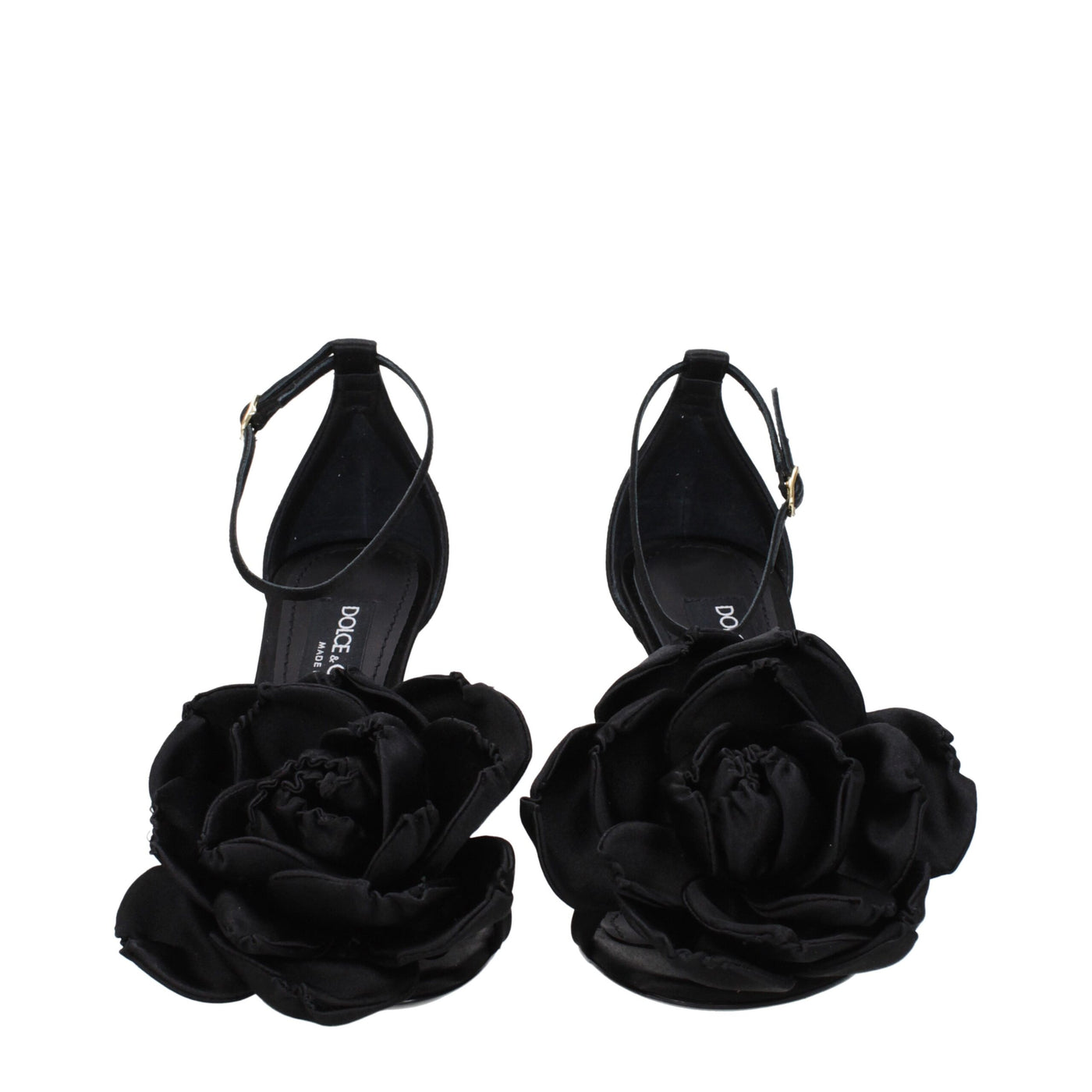 Dolce & Gabbana Black Satin Stiletto Heel Sandals
