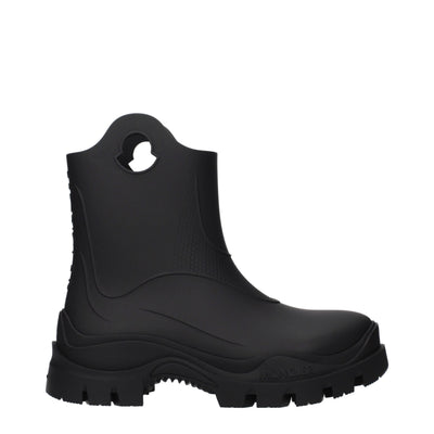 Moncler Black Cotton Ankle Boots