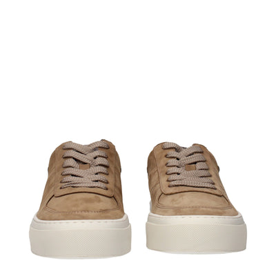 Moncler Brown Leather Sneakers