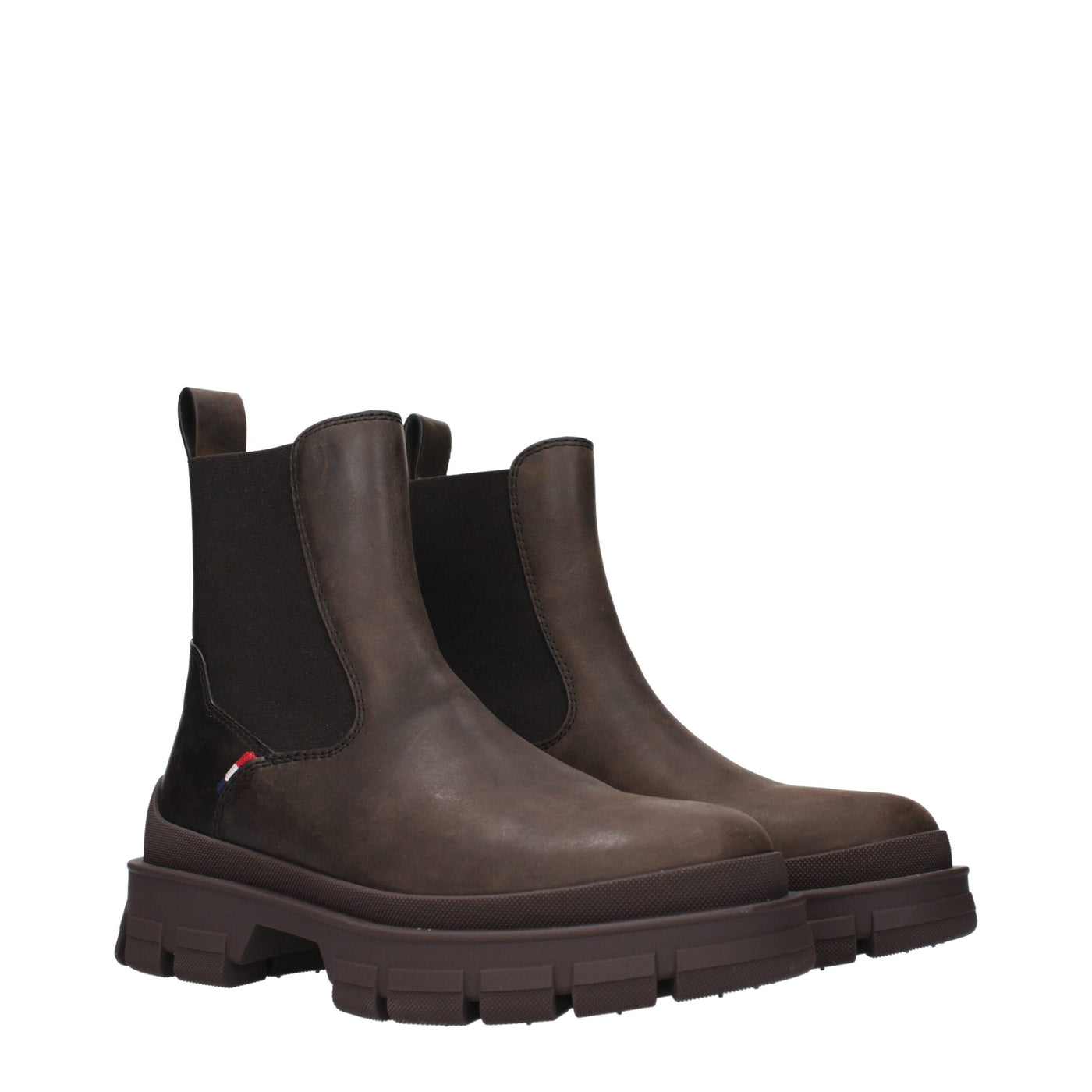 Moncler Brown Leather Ankle Boots