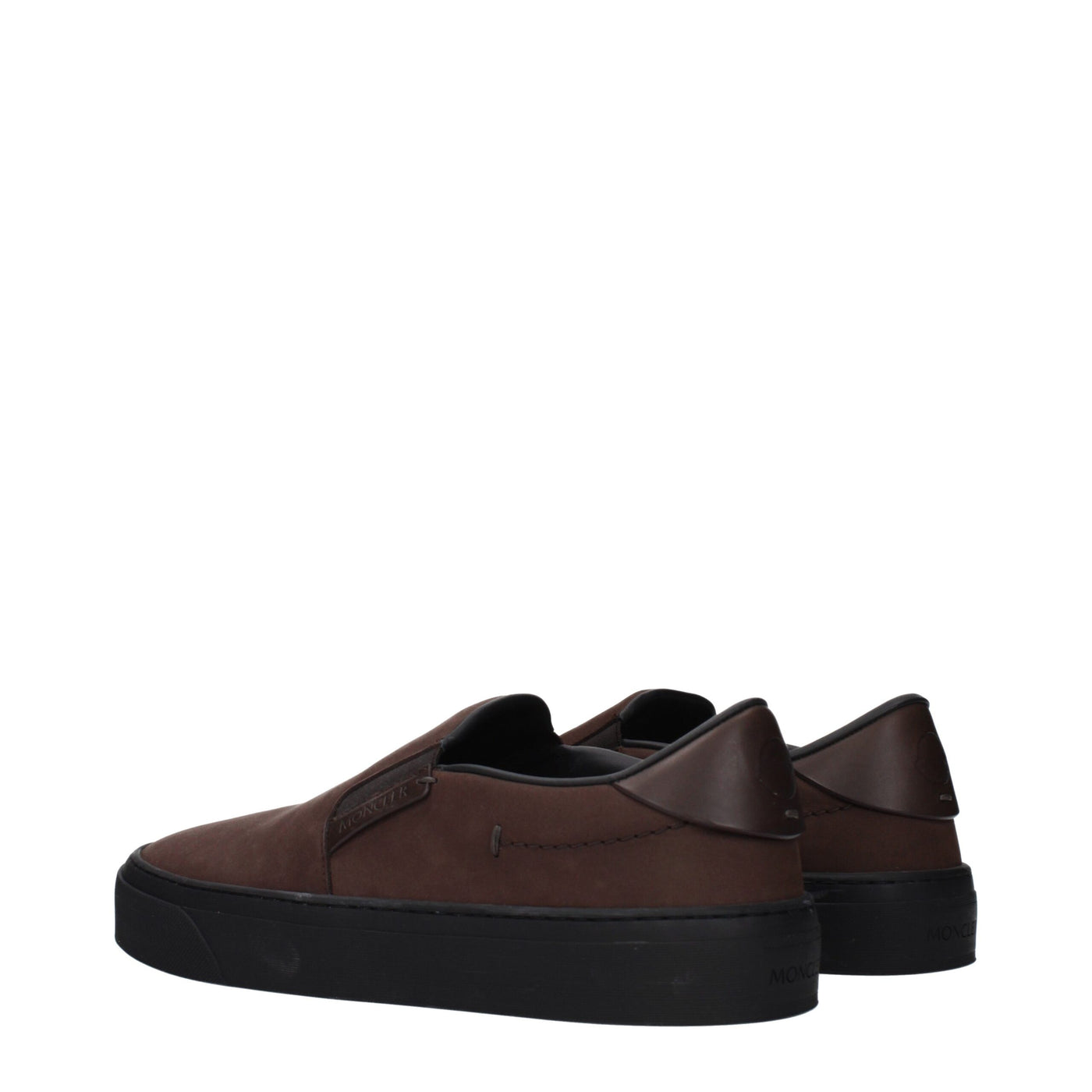 Moncler Brown Leather Slip-On Loafers