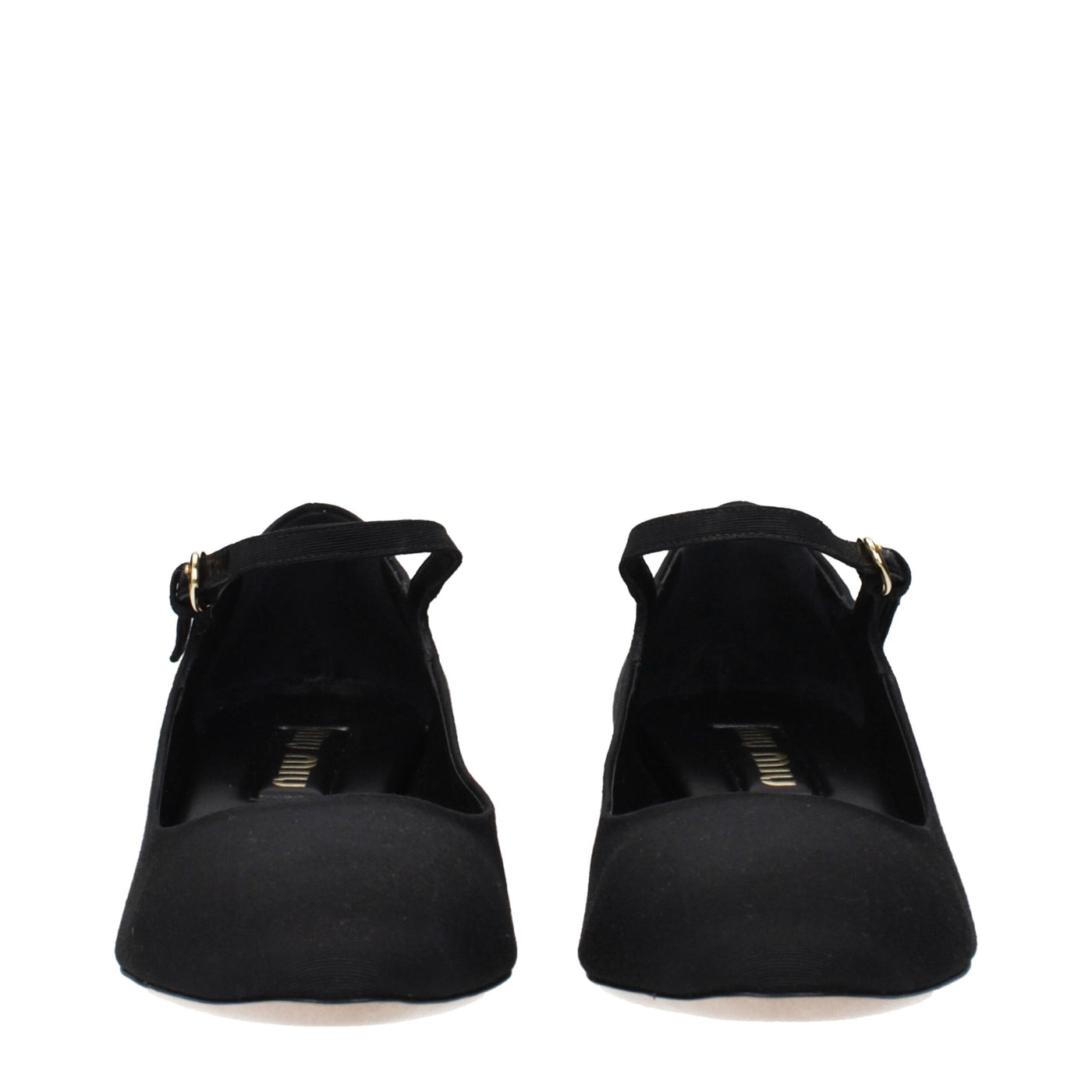 Miu Miu Black Fabric Mid Heel Pumps