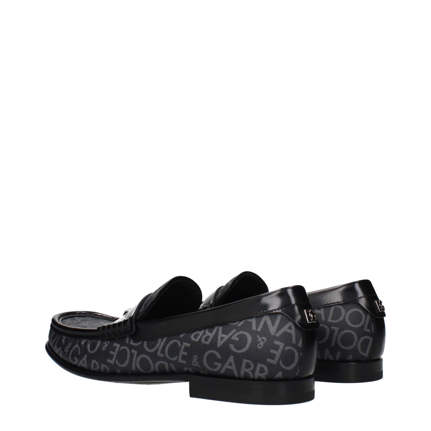 Dolce & Gabbana Black Fabric Slip-On Loafers