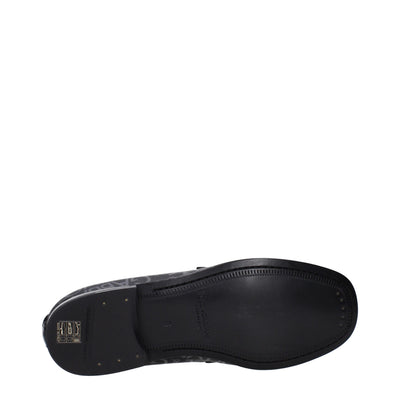 Dolce & Gabbana Black Fabric Slip-On Loafers