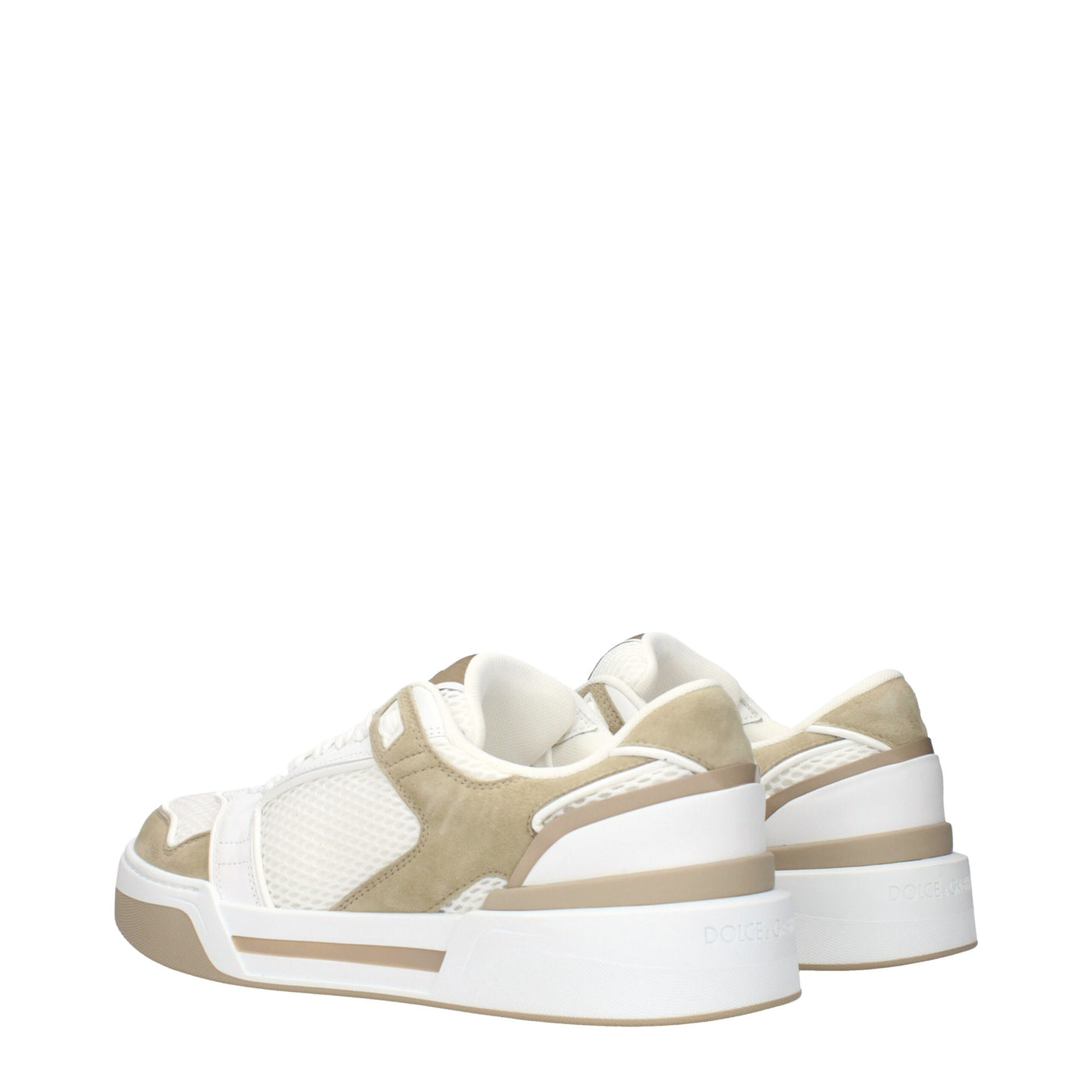 Dolce & Gabbana White Fabric Low Top Sneakers