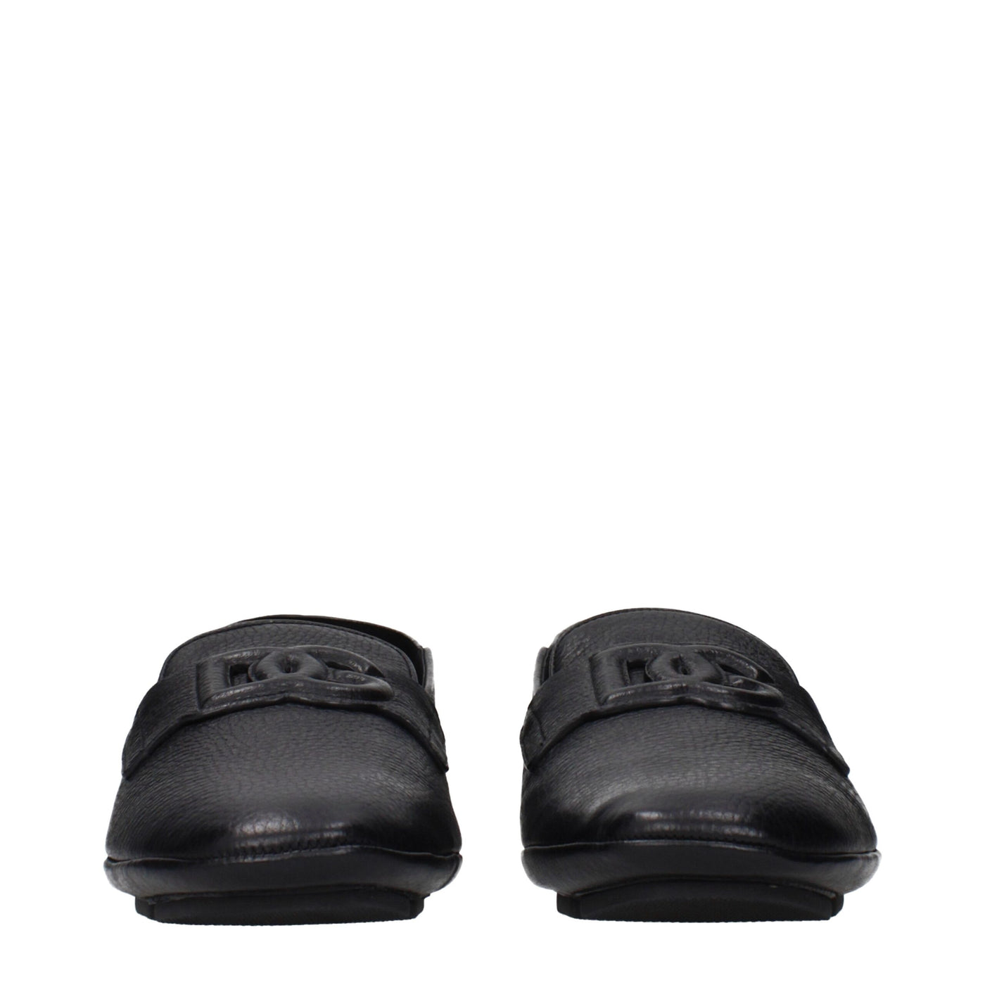 Dolce & Gabbana Black Leather Slip-On Loafers