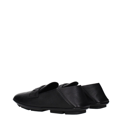 Dolce & Gabbana Black Leather Slip-On Loafers