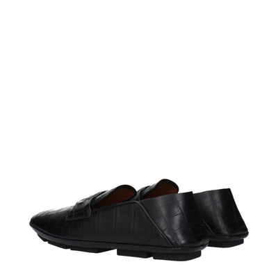 Dolce & Gabbana Black Leather Slip-On Loafers