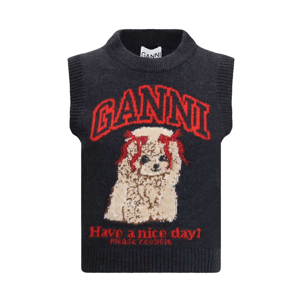 Ganni Black Wool Sweater