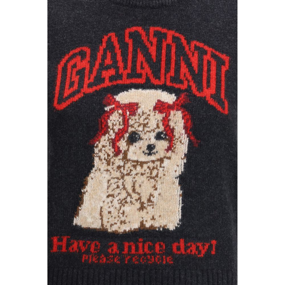 Ganni Black Wool Sweater
