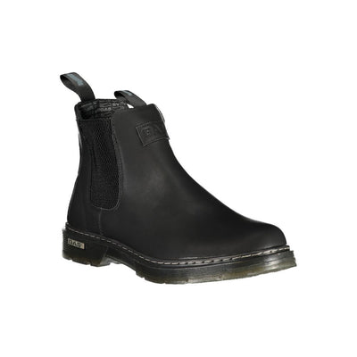 Gas Black Polyurethane Men Ankle Boot