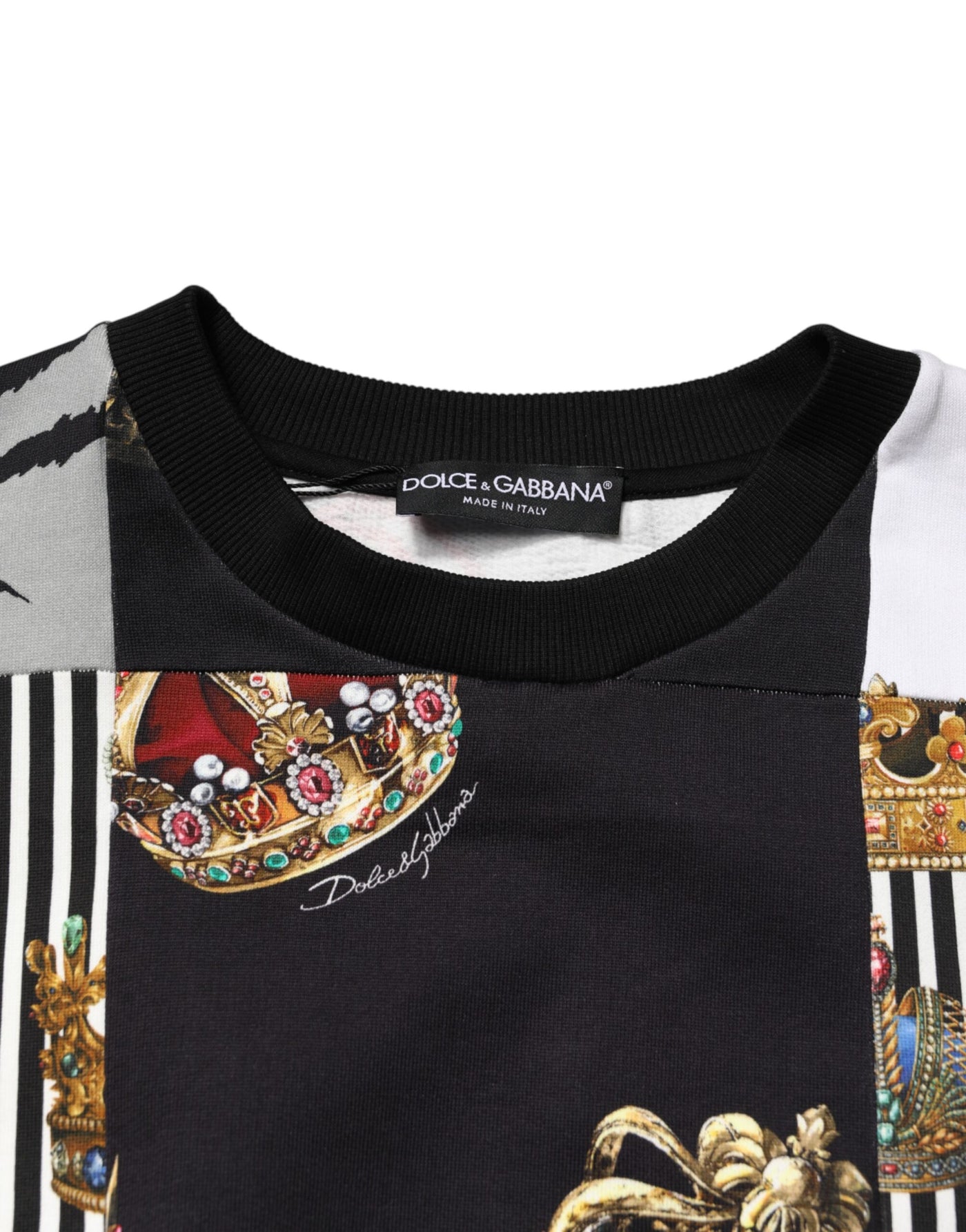 Dolce & Gabbana Multicolor Crown Print Sweatshirt Sweater