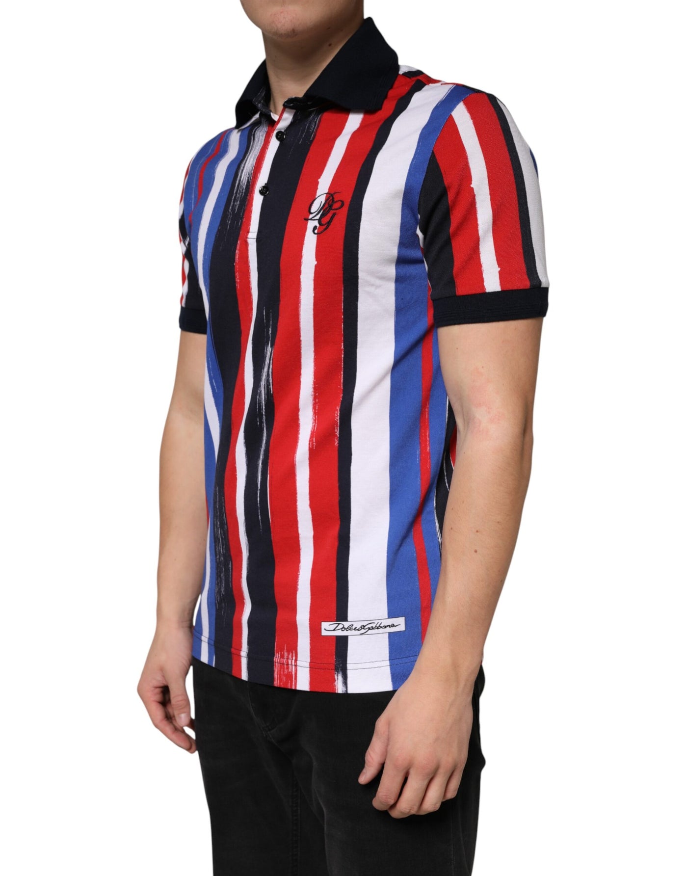 Dolce & Gabbana Multicolor Stripes Cotton Men Polo T-shirt