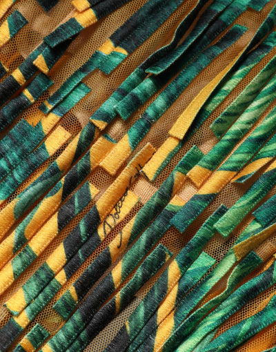 Dolce & Gabbana Multicolor Tropical Print Fringe Maxi Dress