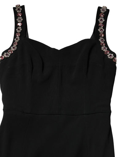 Dolce & Gabbana Black Embellished Bodycon Long Gown Dress
