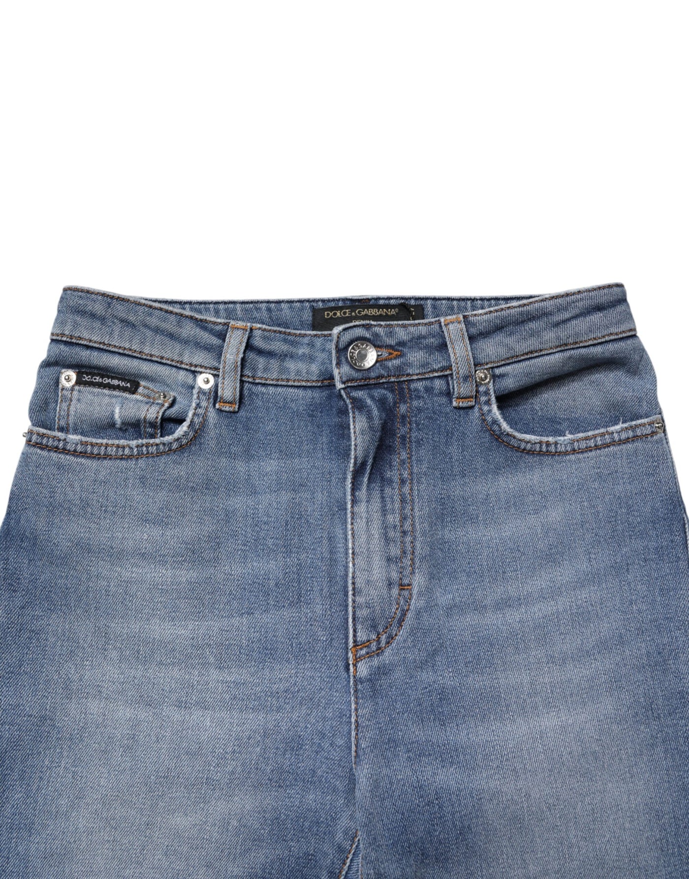 Dolce & Gabbana Blue Washed Cotton Skinny Denim Trouser Jeans