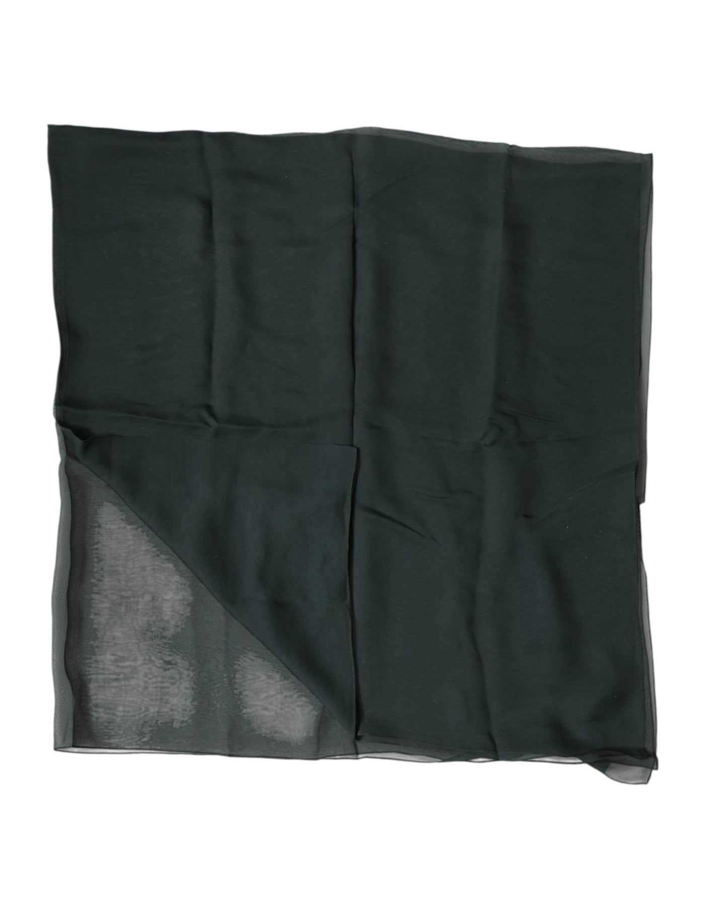 Dolce & Gabbana Dark Green Silk Neck Wrap Foulard  Scarf