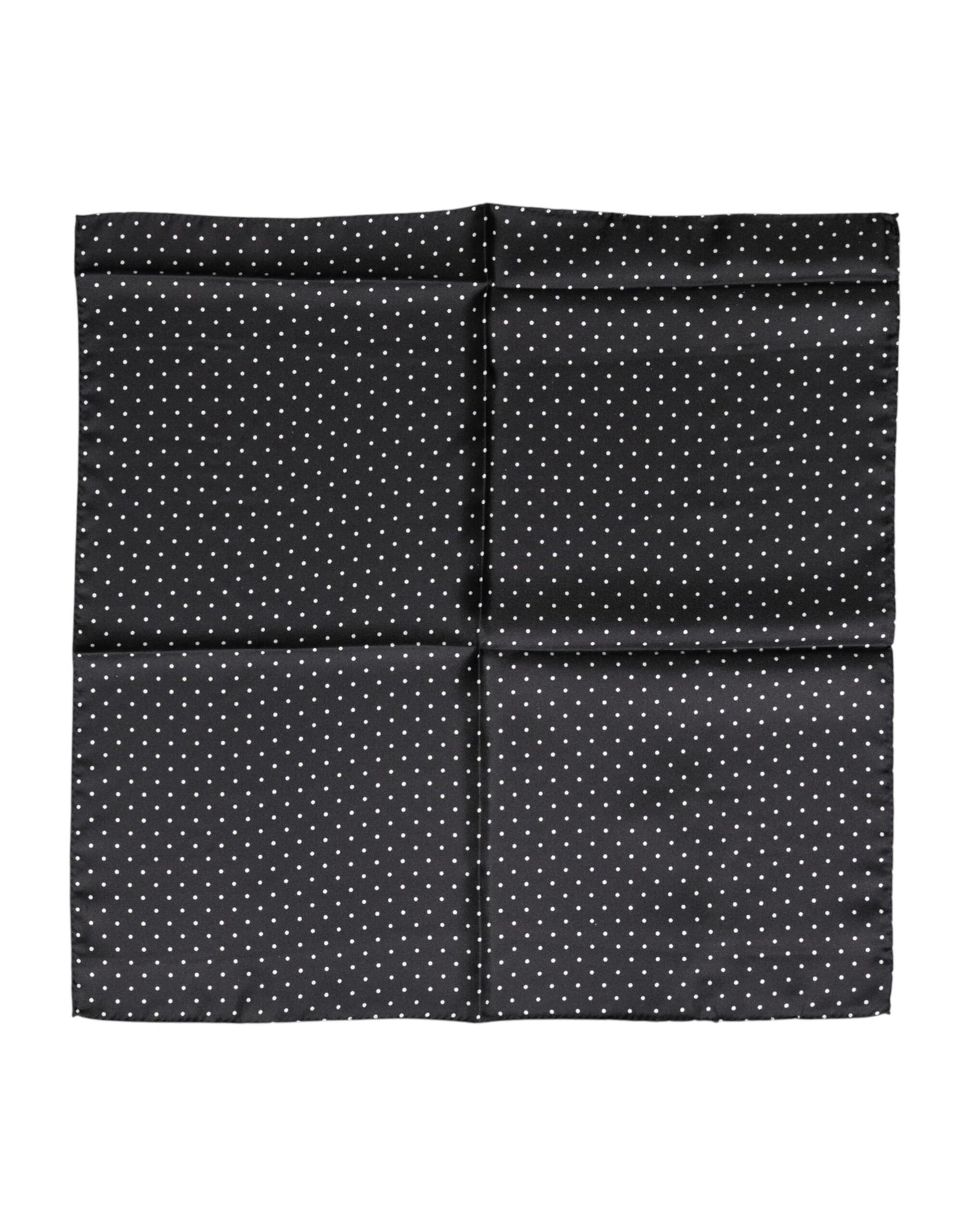 Dolce & Gabbana Black Polka Dot Silk Square Foulard Scarf