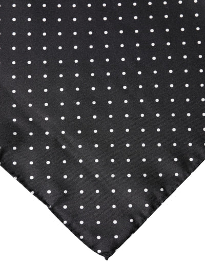 Dolce & Gabbana Black Polka Dot Silk Square Foulard Scarf