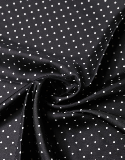 Dolce & Gabbana Black Polka Dot Silk Square Foulard Scarf