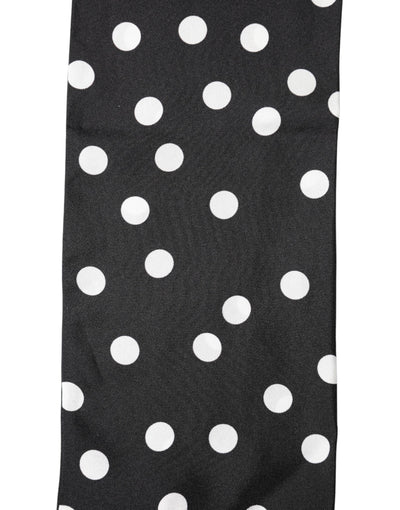 Dolce & Gabbana Scarf Black Polka Dot Silk Neck Wrap Foulard