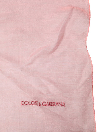 Dolce & Gabbana Light Pink Cashmere Neck Wrap Shawl Scarf
