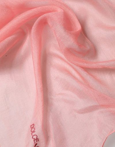 Dolce & Gabbana Light Pink Cashmere Neck Wrap Shawl Scarf