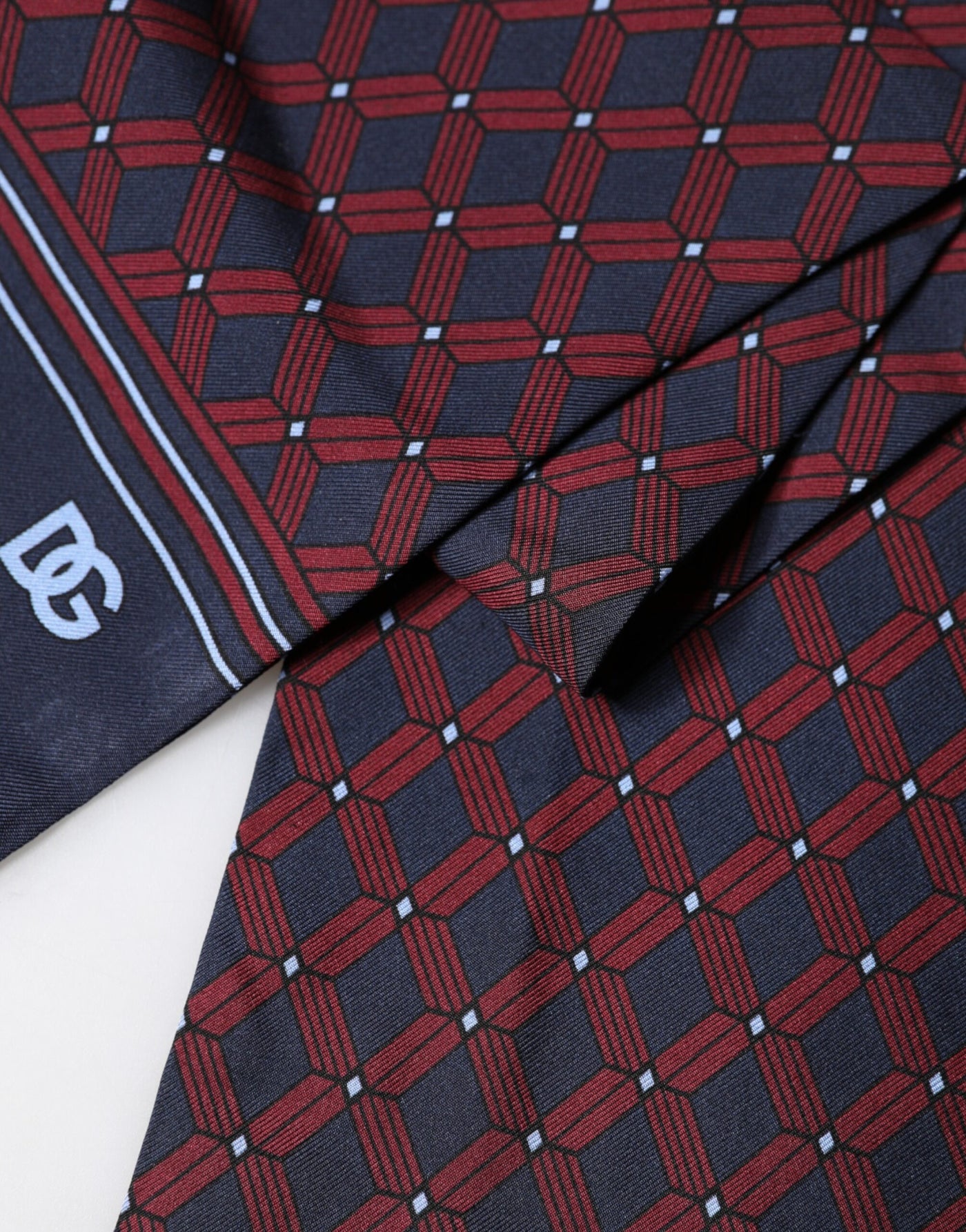 Dolce & Gabbana Maroon Patterned Fringes Wrap Foulard 138cm x 15cm Scarf