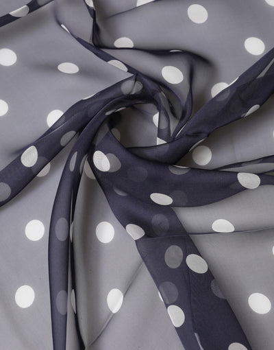 Dolce & Gabbana Blue Polka Dot Silk Square Foulard 91.5cm x 89.5cm Scarf