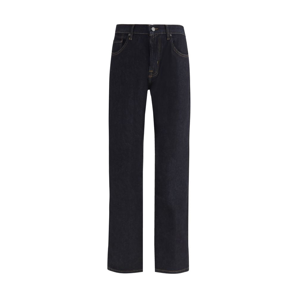 7FOR Blue Cotton Straight-Leg Jeans
