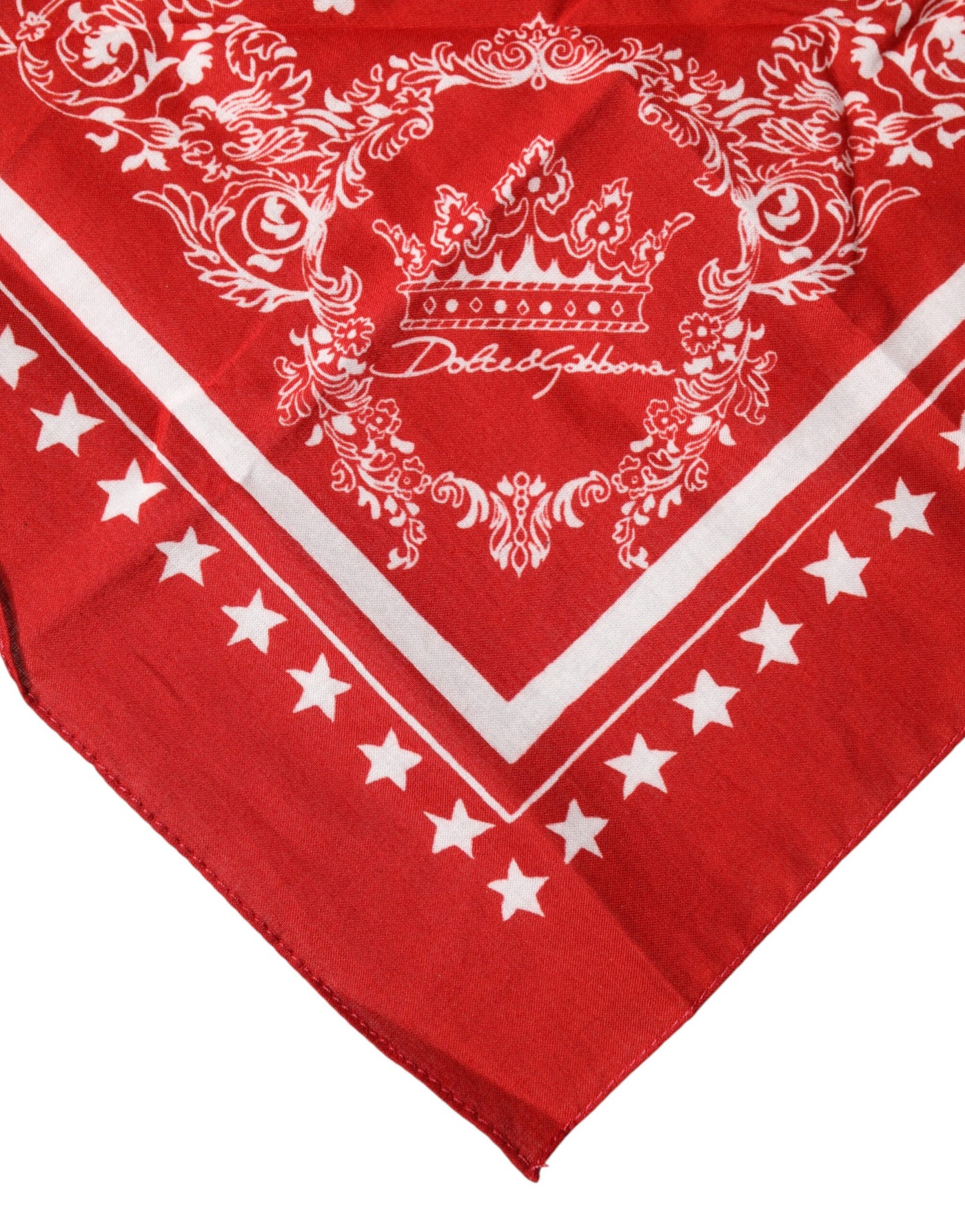 Dolce & Gabbana Red DG Sacred Heart Cotton Foulard 51cm x 49cm  Scarf