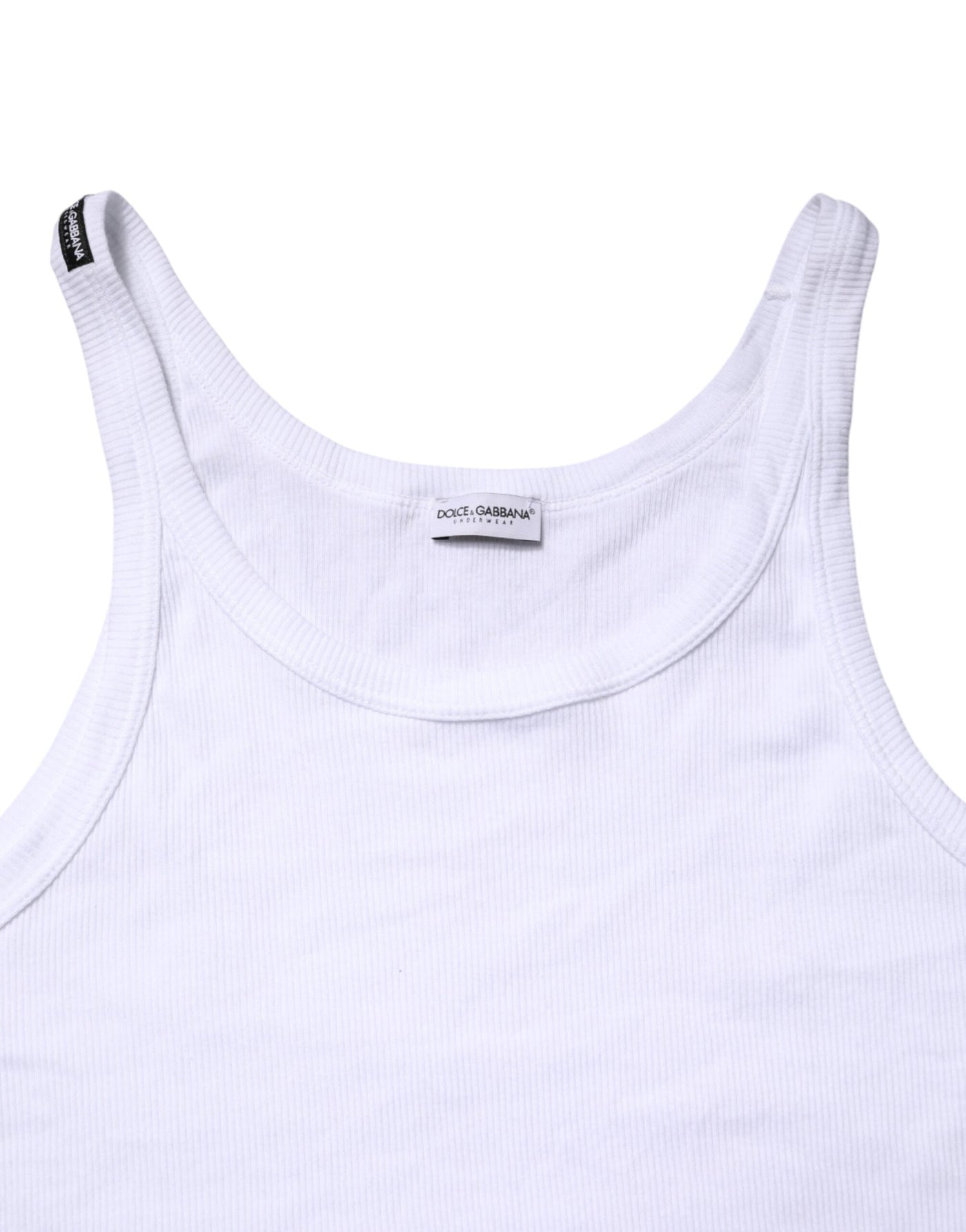 Dolce & Gabbana White Sleeveless Round Neck Tank Top T-shirt