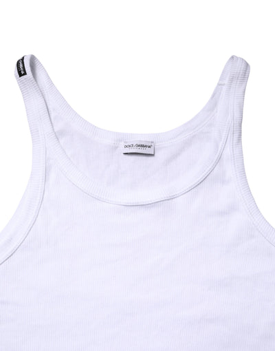 Dolce & Gabbana White Sleeveless Round Neck Tank Top T-shirt