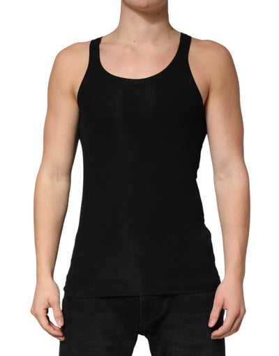 Dolce & Gabbana Black Sleeveless Round Neck Tank Top  T-shirt