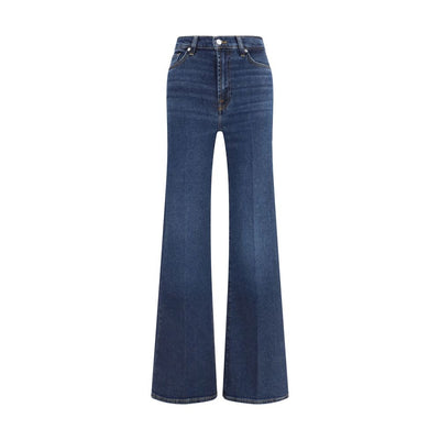 7FOR Blue Cotton Flared Jeans