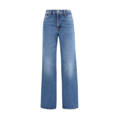 7FOR Blue Cotton Flared Jeans