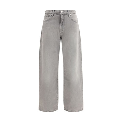 7FOR Gray Cotton Relaxed Fit Jeans