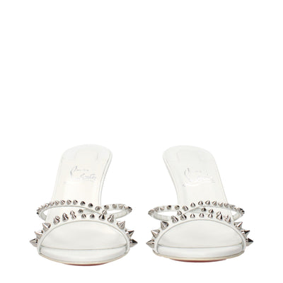 Christian Louboutin White Leather Stiletto Heel Sandals