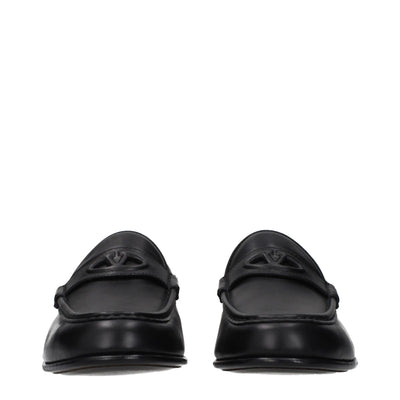 Valentino Garavani Black Leather Slip-On Loafers