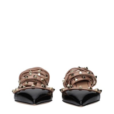 Valentino Garavani Black Leather Strap-On Sandals