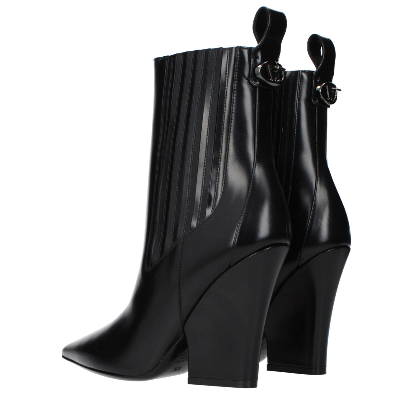 Valentino Garavani Black Leather Ankle Boots