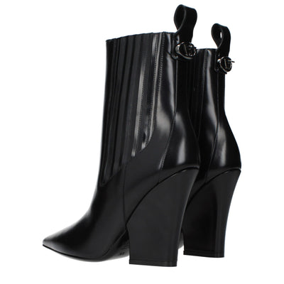 Valentino Garavani Black Leather Ankle Boots